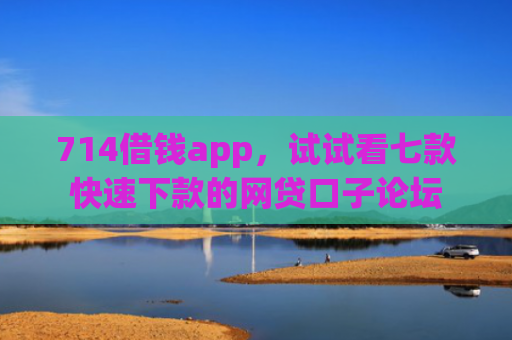 714借钱app，试试看七款快速下款的网贷口子论坛