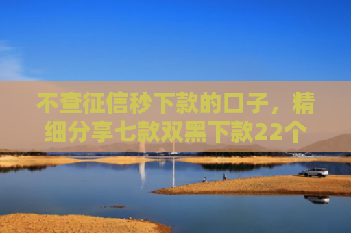 不查征信秒下款的口子，精细分享七款双黑下款22个网贷口子