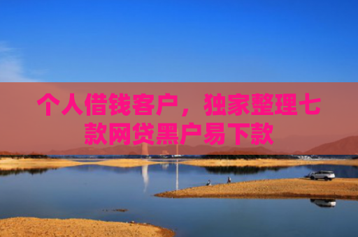 个人借钱客户，独家整理七款网贷黑户易下款