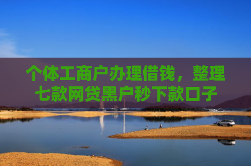 个体工商户办理借钱，整理七款网贷黑户秒下款口子