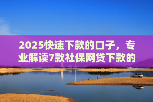 2025快速下款的口子，专业解读7款社保网贷下款的口子