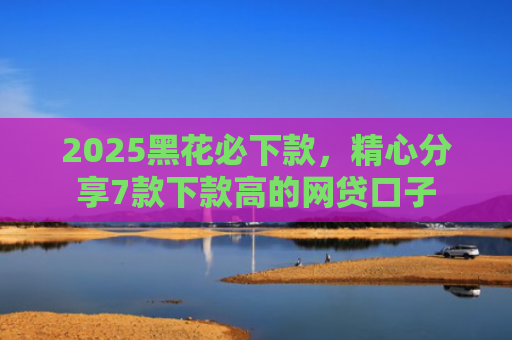 2025黑花必下款，精心分享7款下款高的网贷口子