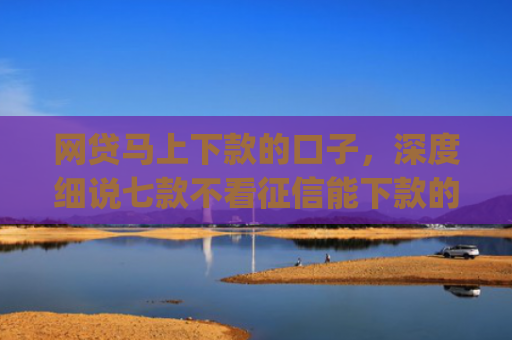 网贷马上下款的口子，深度细说七款不看征信能下款的贷款app