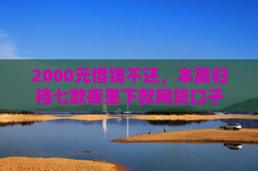 2000元借钱不还，本篇归档七款夜里下款网贷口子