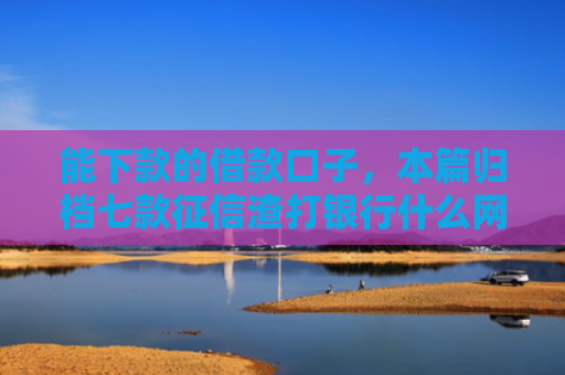 能下款的借款口子，本篇归档七款征信渣打银行什么网贷能下款