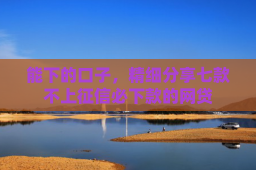 能下的口子，精细分享七款不上征信必下款的网贷
