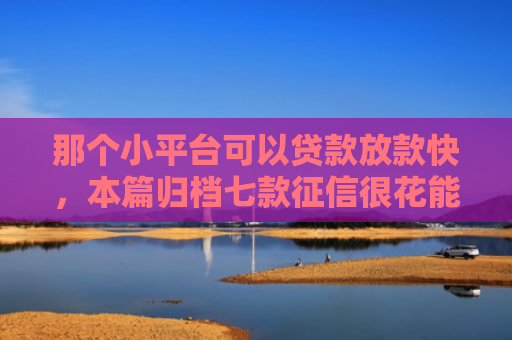 那个小平台可以贷款放款快，本篇归档七款征信很花能下款小额网贷
